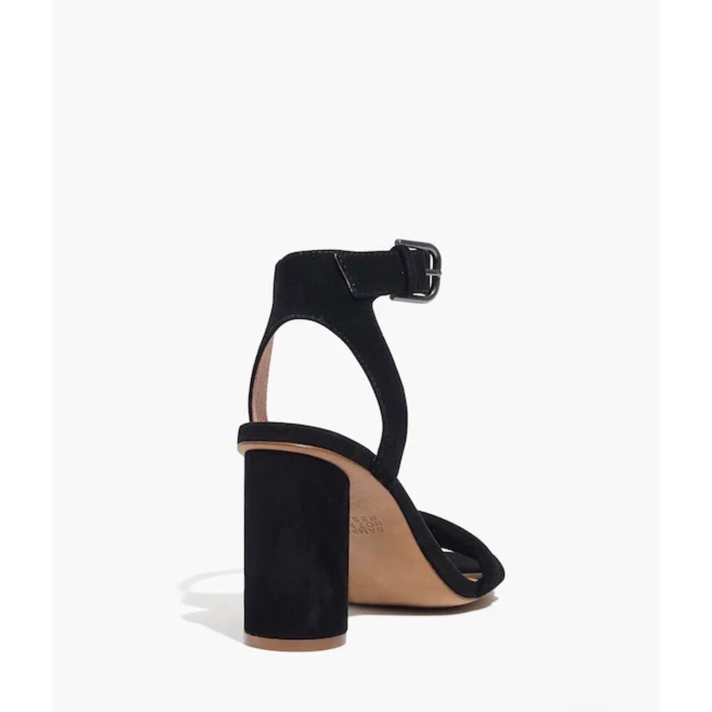Madewell Womens Rosalie Black Suede Block Heel Ankle Strap Sandal Size 10 - Picture 3 of 11